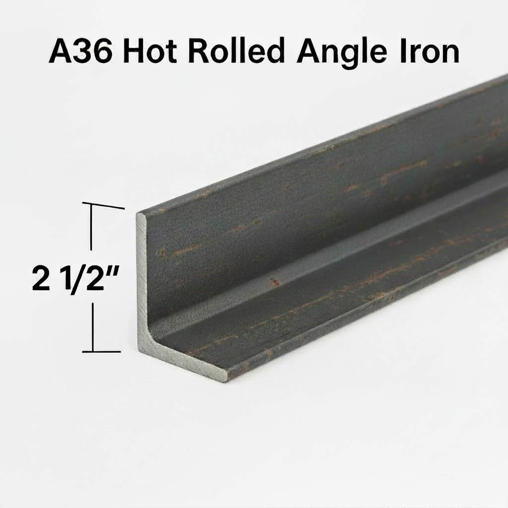 2 1/2” x 2 1/2” x 3/16” Steel Angle Iron A36 Hot Rolled Carbon Steel Angle Trim Bracket 2.5” x 2.5” x 0.1875” Metal Lintel Brace