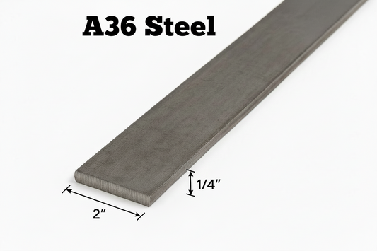 1/4” x 2” Steel Flat Bar A36 Hot Rolled Carbon Steel Metal Strip Plate for Fabrication 0.25” Welding Practice Coupons Flat Stock