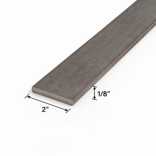 2 inch wide by 1/8 inch thick flat steel strip plate
