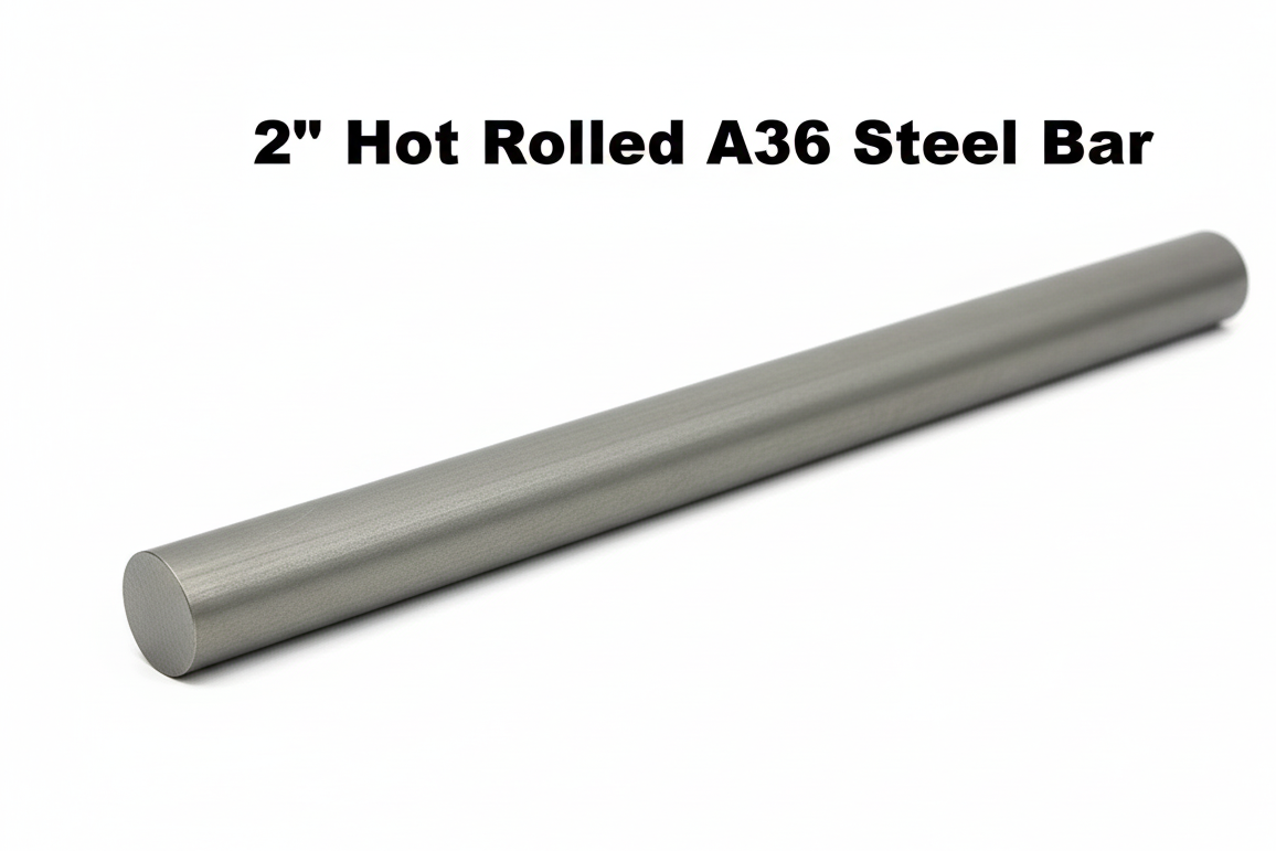2" Solid Carbon Steel Round Bar - A36 Hot Rolled Steel Round Rod - Steel Metal Shaft - Two Inch Diameter Dowel Rod - Metal Stake -