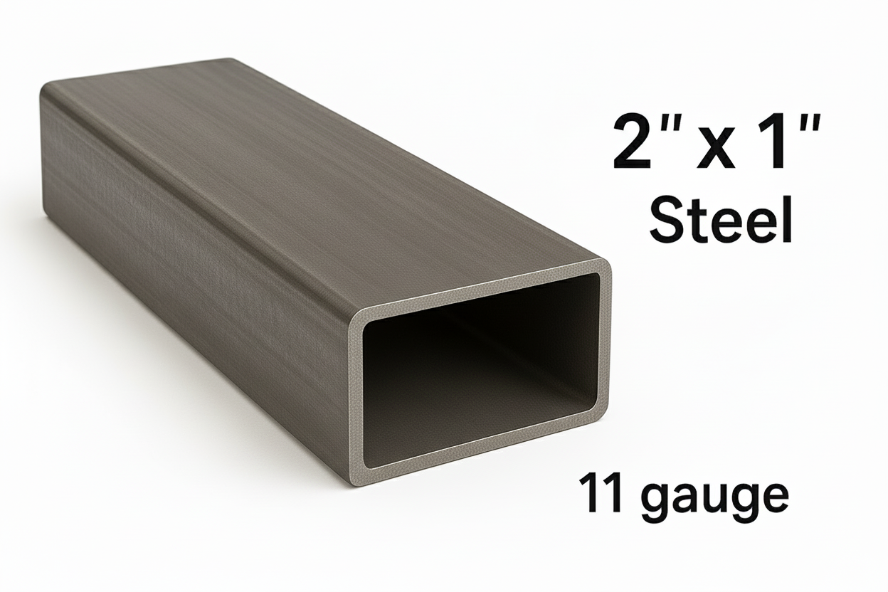 1” x 2” x 11 gauge tube steel