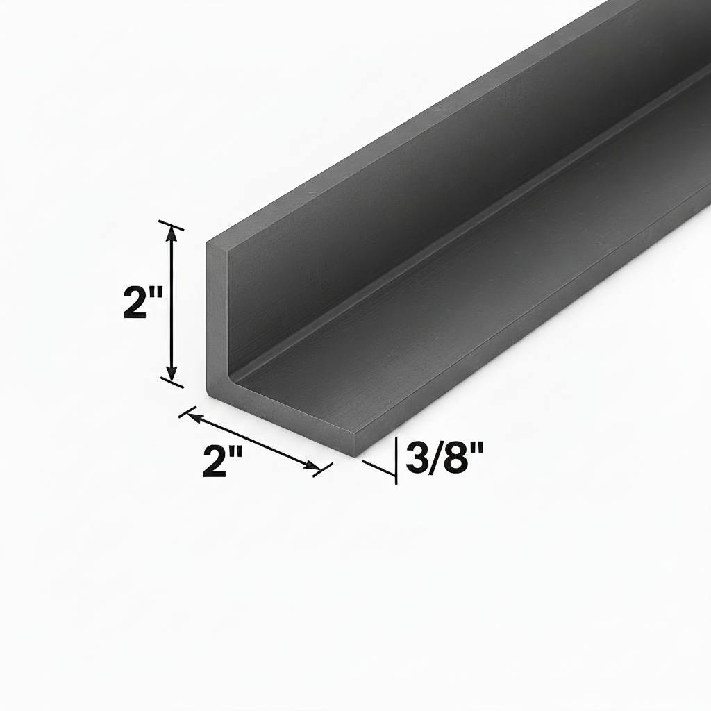 2” x 2” x 3/8” steel angle