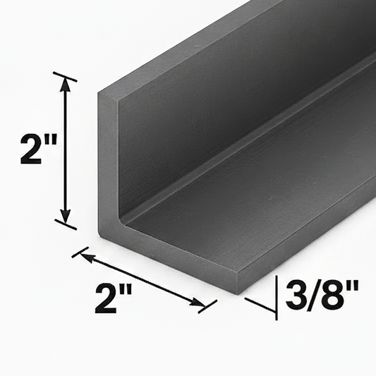 2” x 2” x 3/8” Steel Angle Iron A36 Hot Rolled Carbon Steel Angle Bracket 0.375” Trim Brace