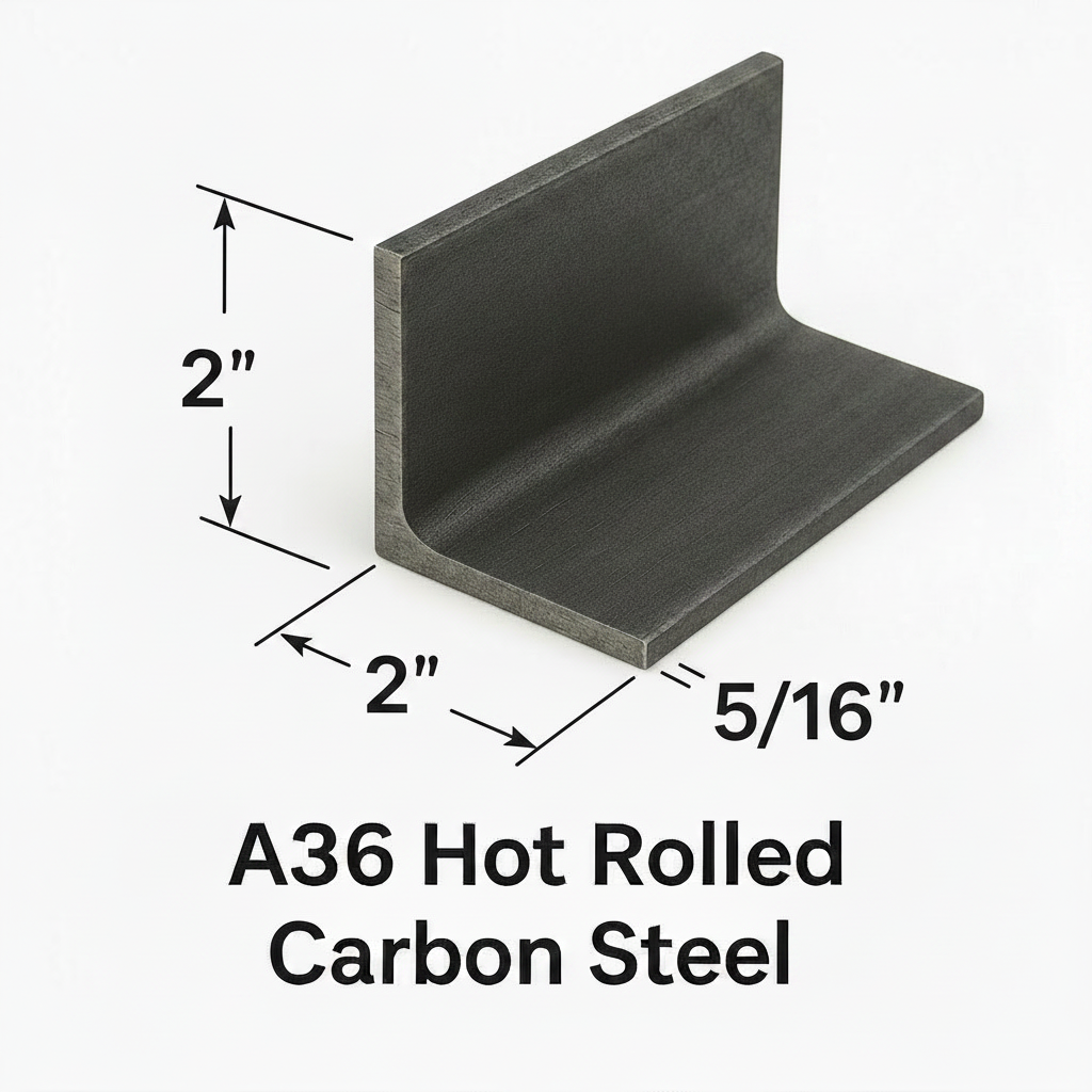 2” x 2"x 5/16" Hot Rolled Carbon Steel angle