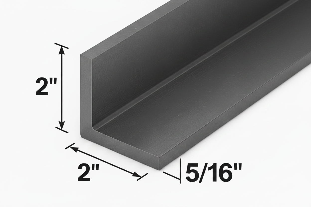 2“ x 2“ x 5/16“ steel angle iron