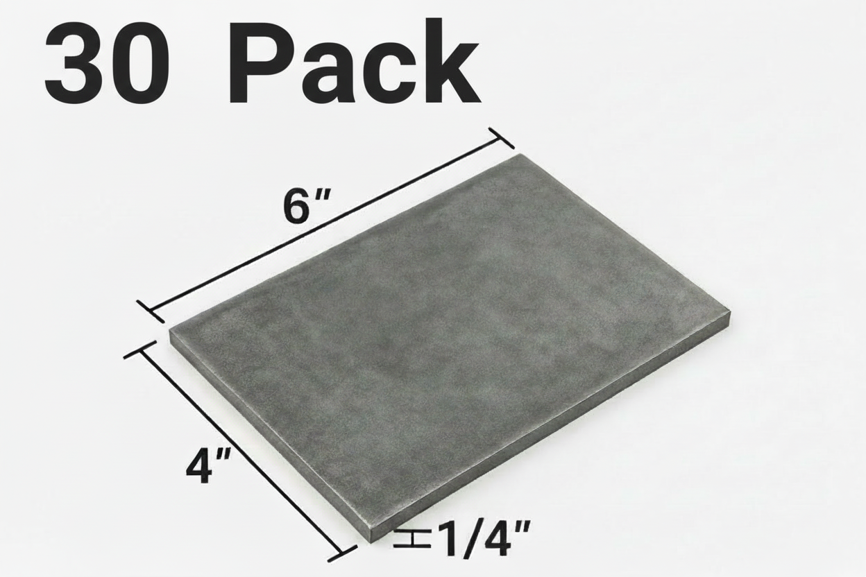30 piece pack of steel 4” x 6” x 1/4” plates for welding practice 