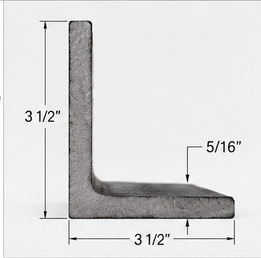 3 1/2” x 3 1/2” x 5/16” steel angle iron