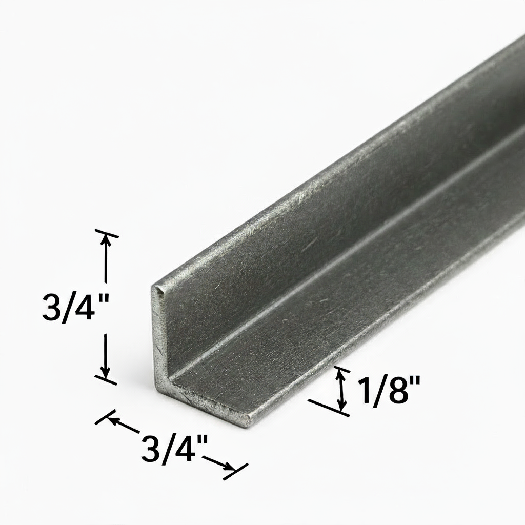 3/4” x 3/4” x 1/8" Steel Angle Iron - A36 Hot Rolled Carbon Steel - Angle Brackets 11ga - Metal L-Channel - 0.75” x 0.75” x 0.125” Steel Brace