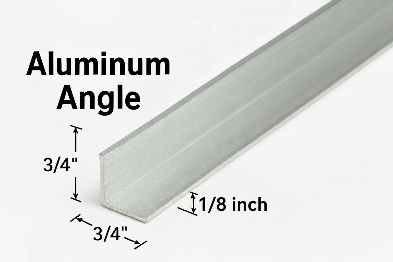 3/4” x 3/4” x 1/8” aluminum angle
