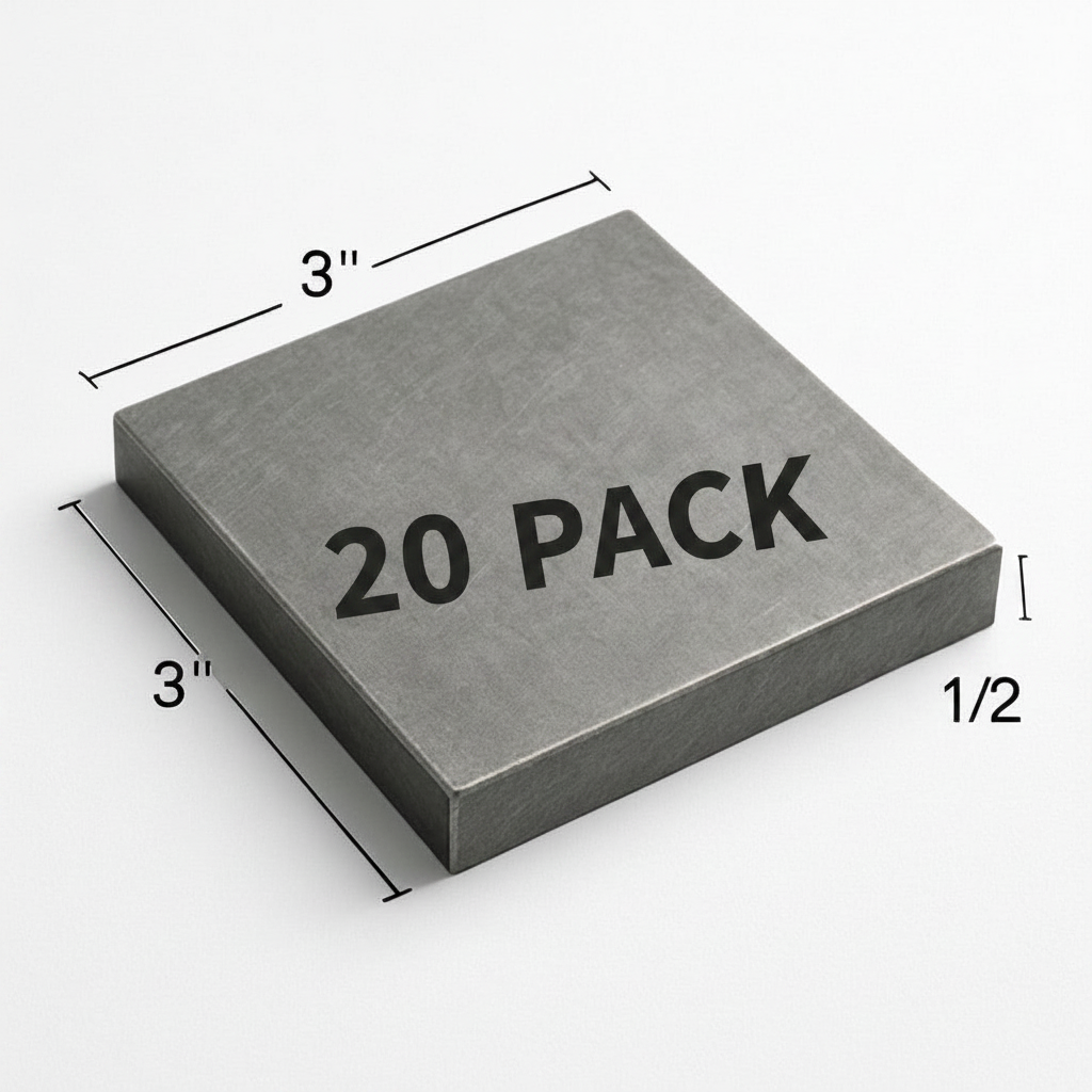 3” x 3” steel plate welding coupon 20 pack