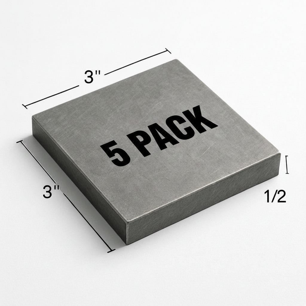 3” x 3” steel plate welding coupon 5 pack