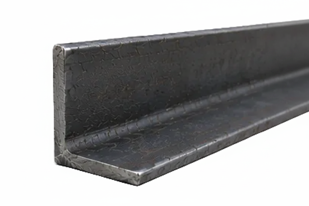 3x2 x 1/4 inch steel angle iron on a white background.