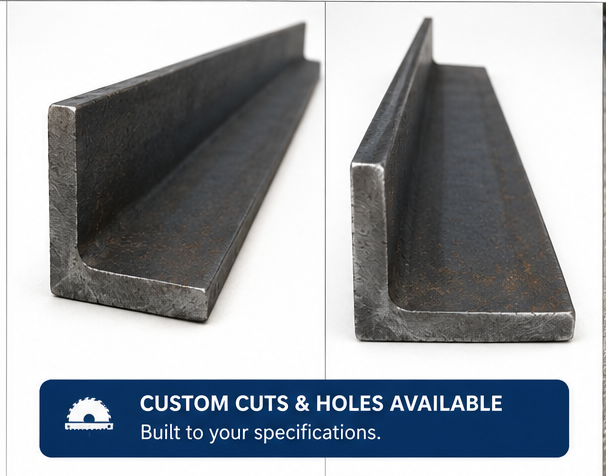 3x2x1/2 steel angle iron bracket on a white background