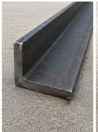 3x2x1/2 steel angle iron bracket on a white background