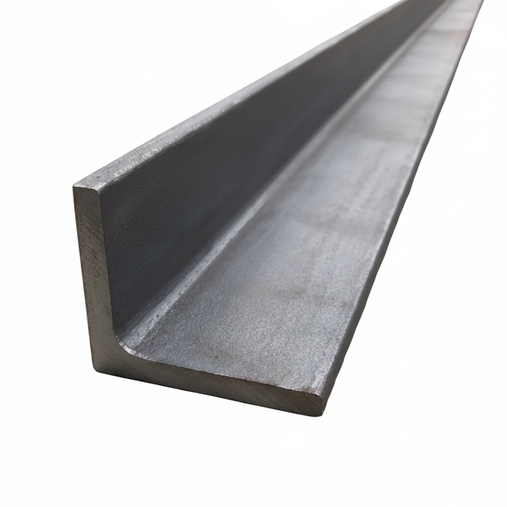 3x2x1/2 steel angle iron bracket on a white background
