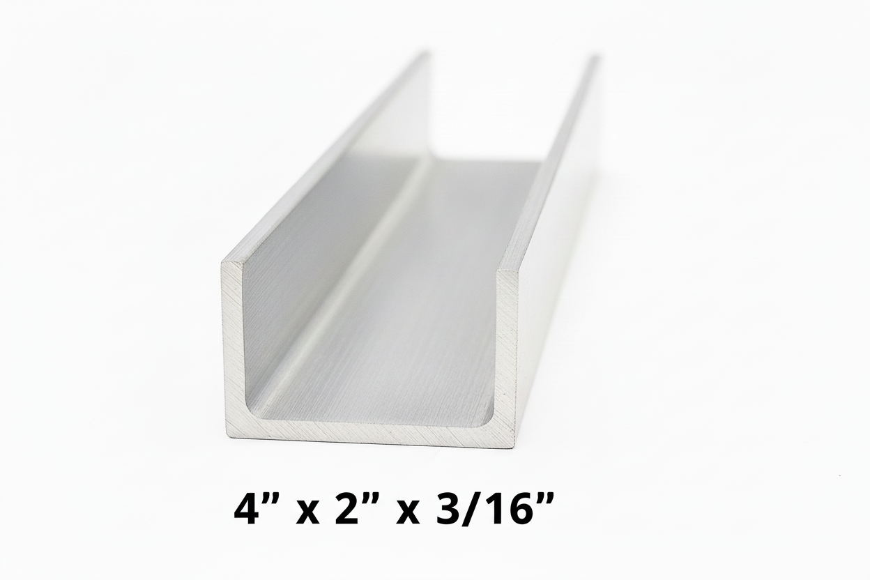 4” x 2” x 3/16” aluminum channel