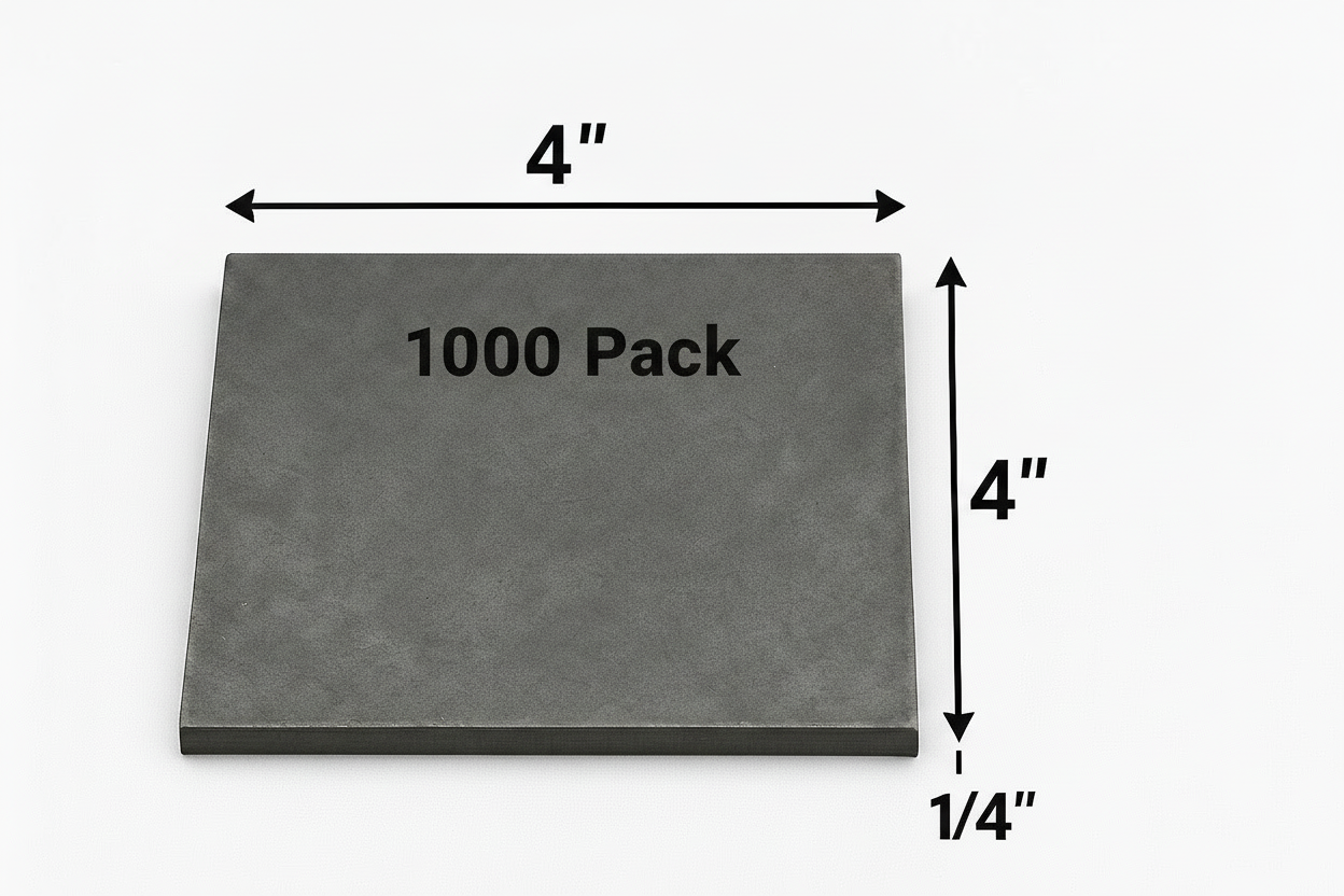 4" x 4" x 1/4" steel shim 1000 pack