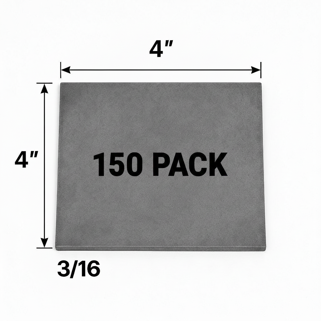 4“ x 4“ x 3/16“ square steel plate welding coupon 150 pack