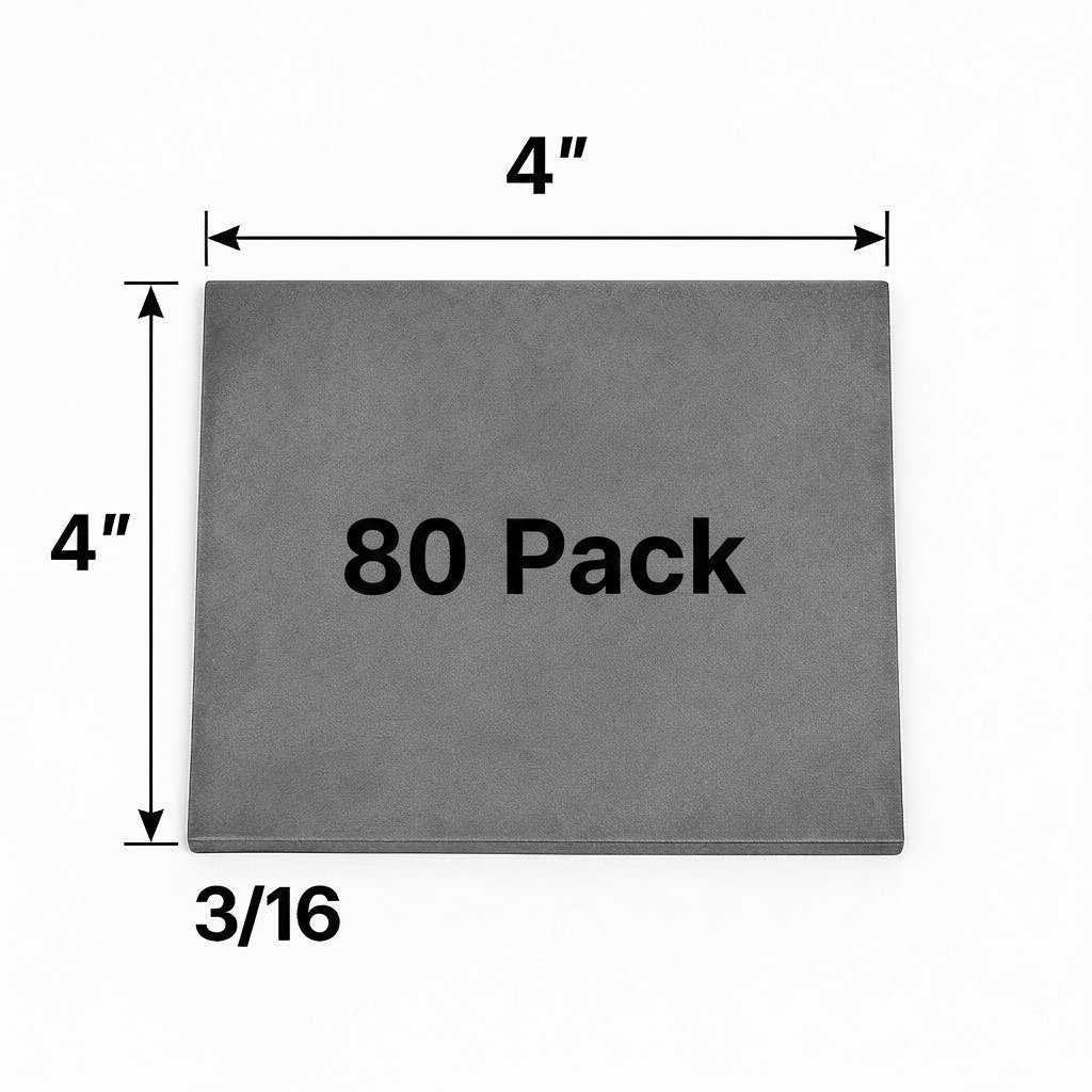 4“ x 4“ x 3/16“ square steel plate welding coupon 80 pack
