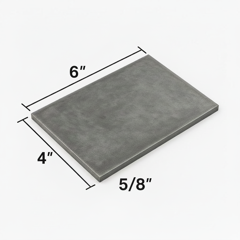4” x 6” by 5/8” steel welding coupon plate