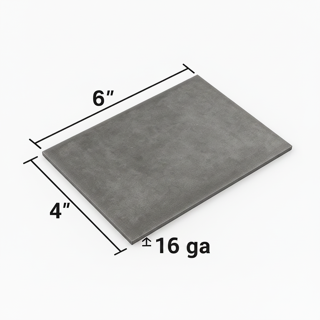 4“ x 6“ x 16 gauge steel welding coupon