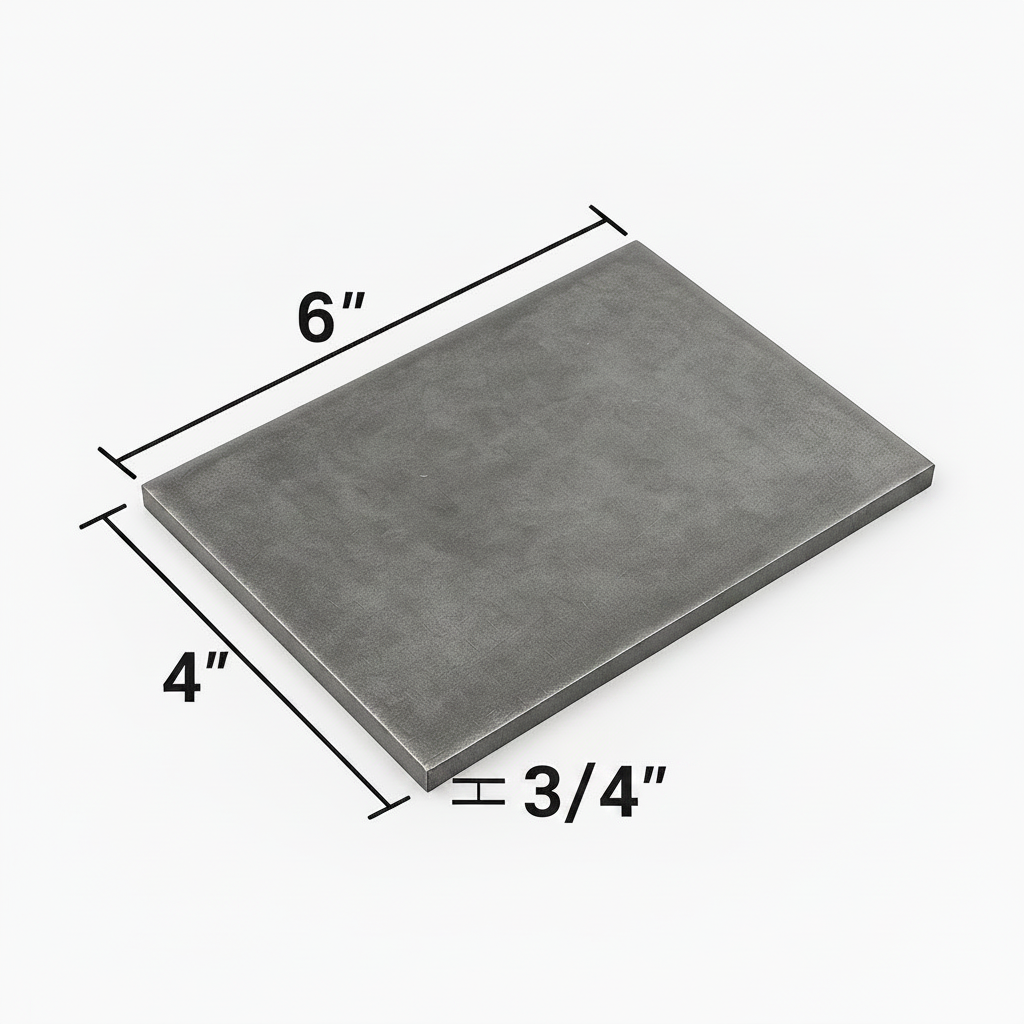 4” x 6” x 3/4” steel welding coupon plate