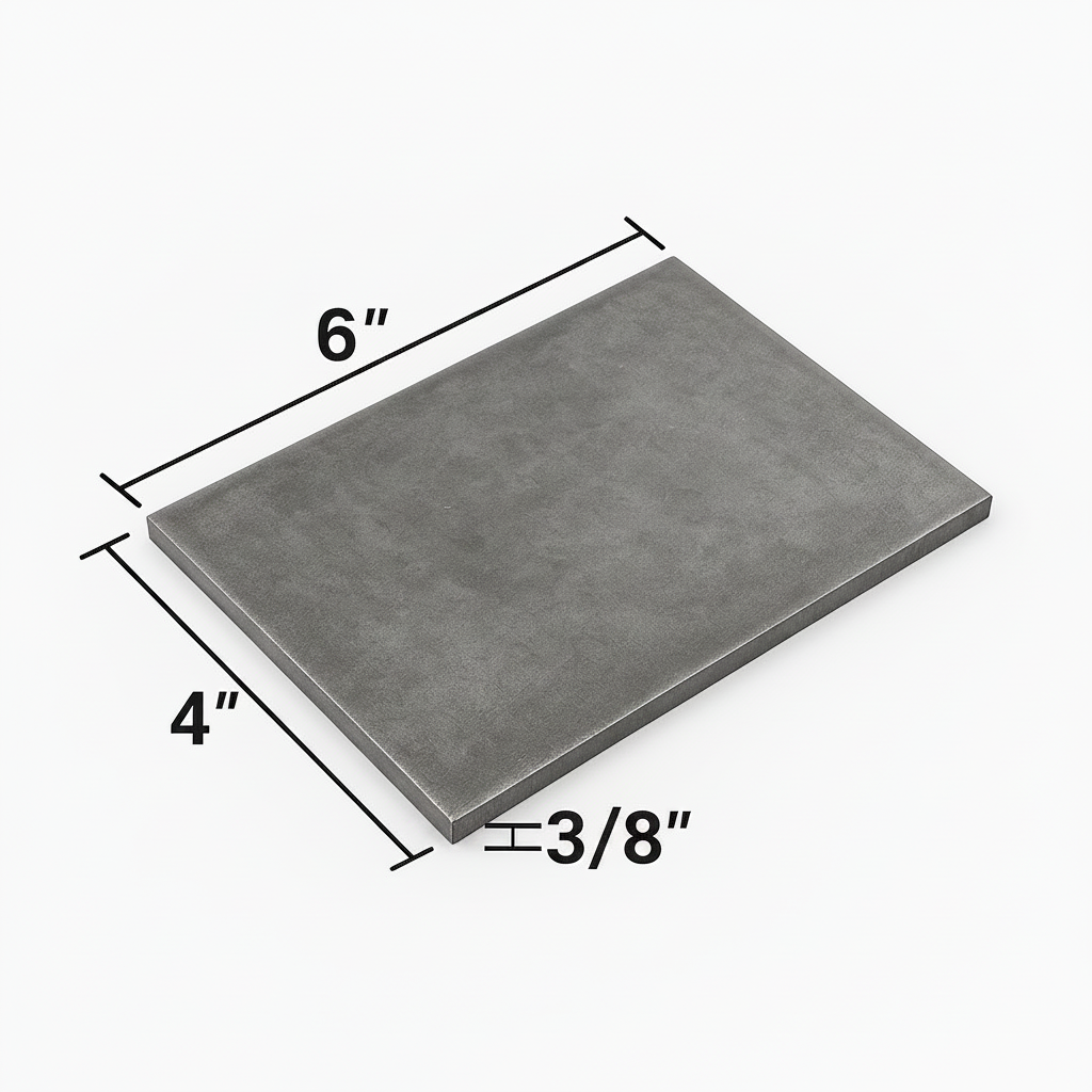 4” x 6” x 3/8” steel welding coupon plate