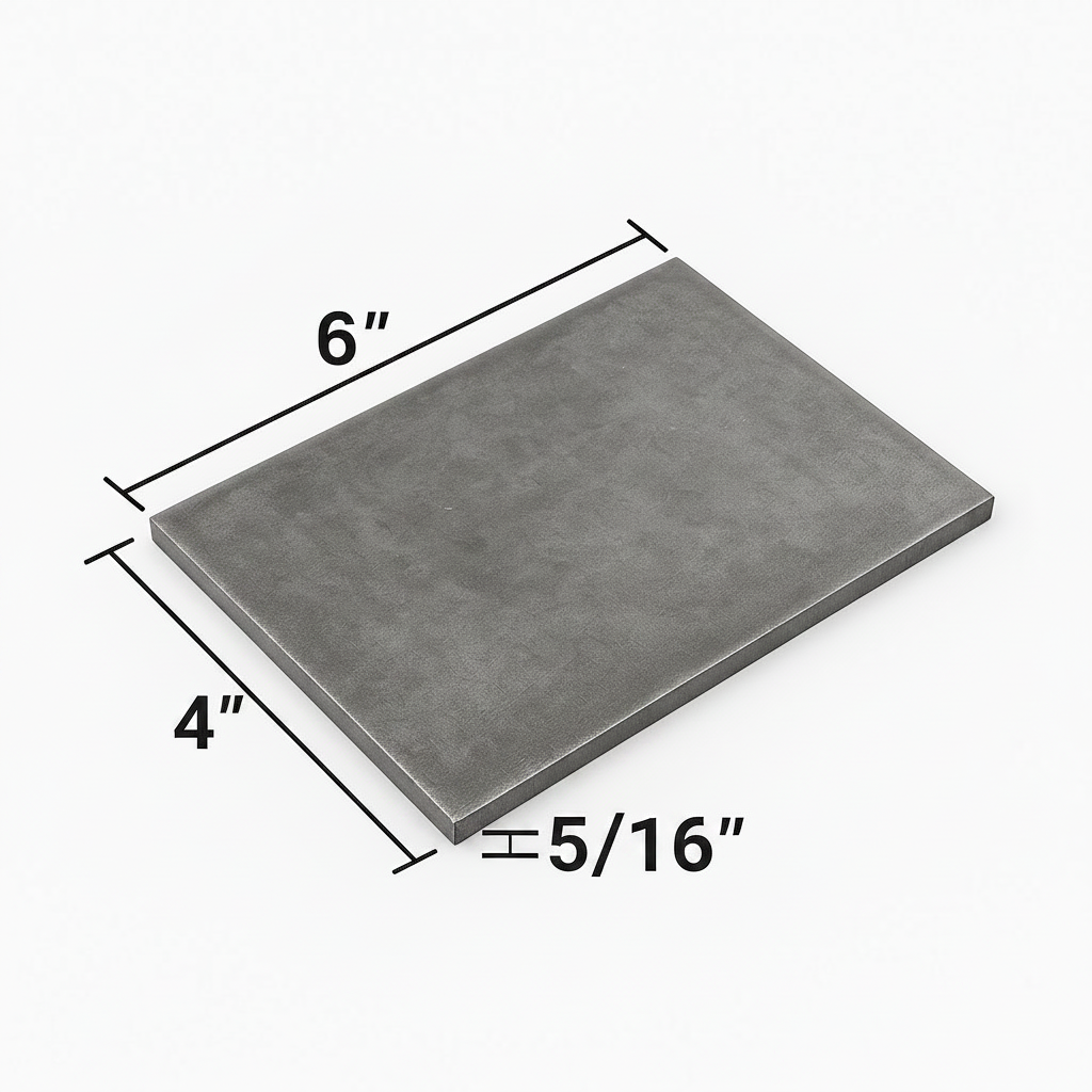 4” x 6” x 5/16” steel welding coupon plate