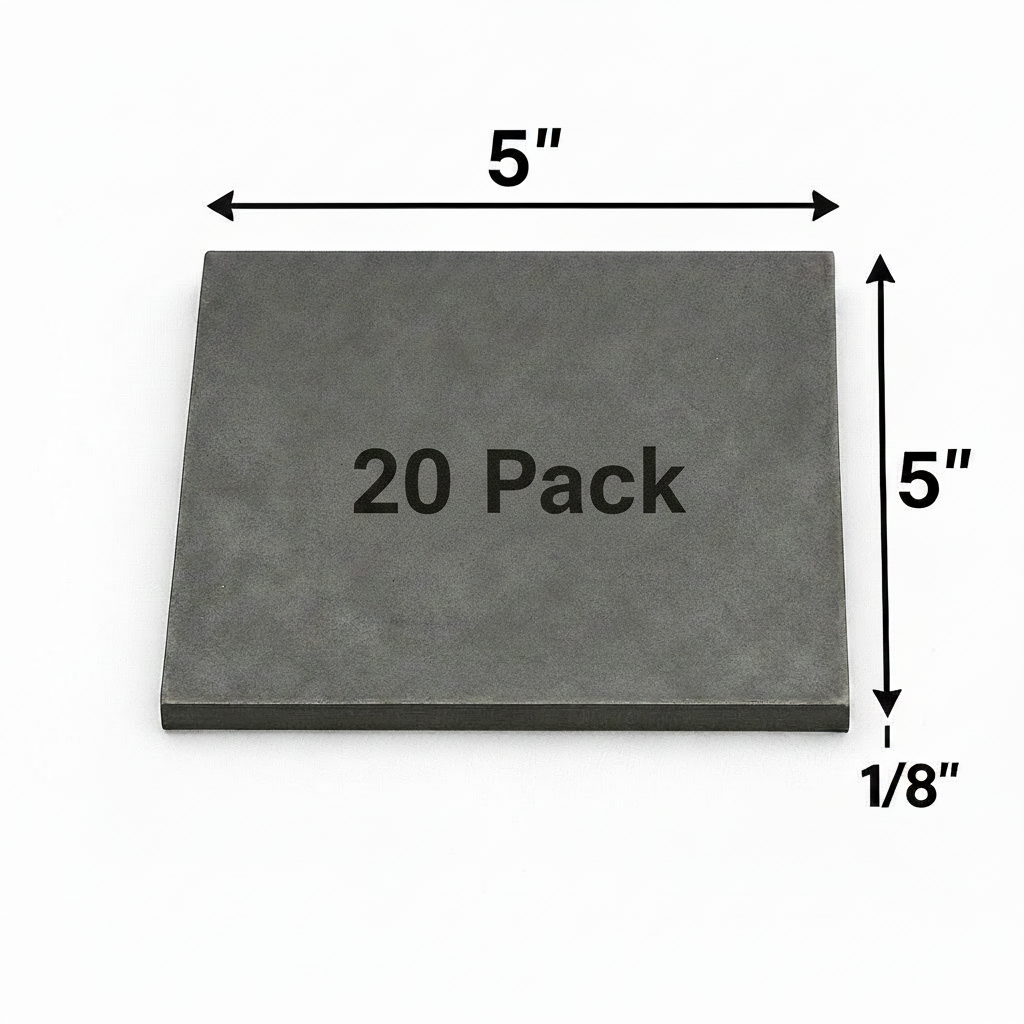5” x 5” x 1/8” steel shim plate 20 pack
