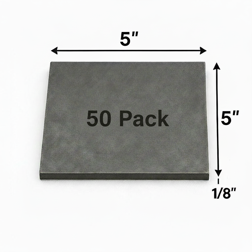 5” x 5” x 1/8” steel shim plate 50 pack