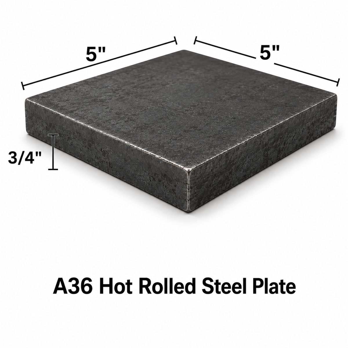 5 x 5 x 3/4" steel plate