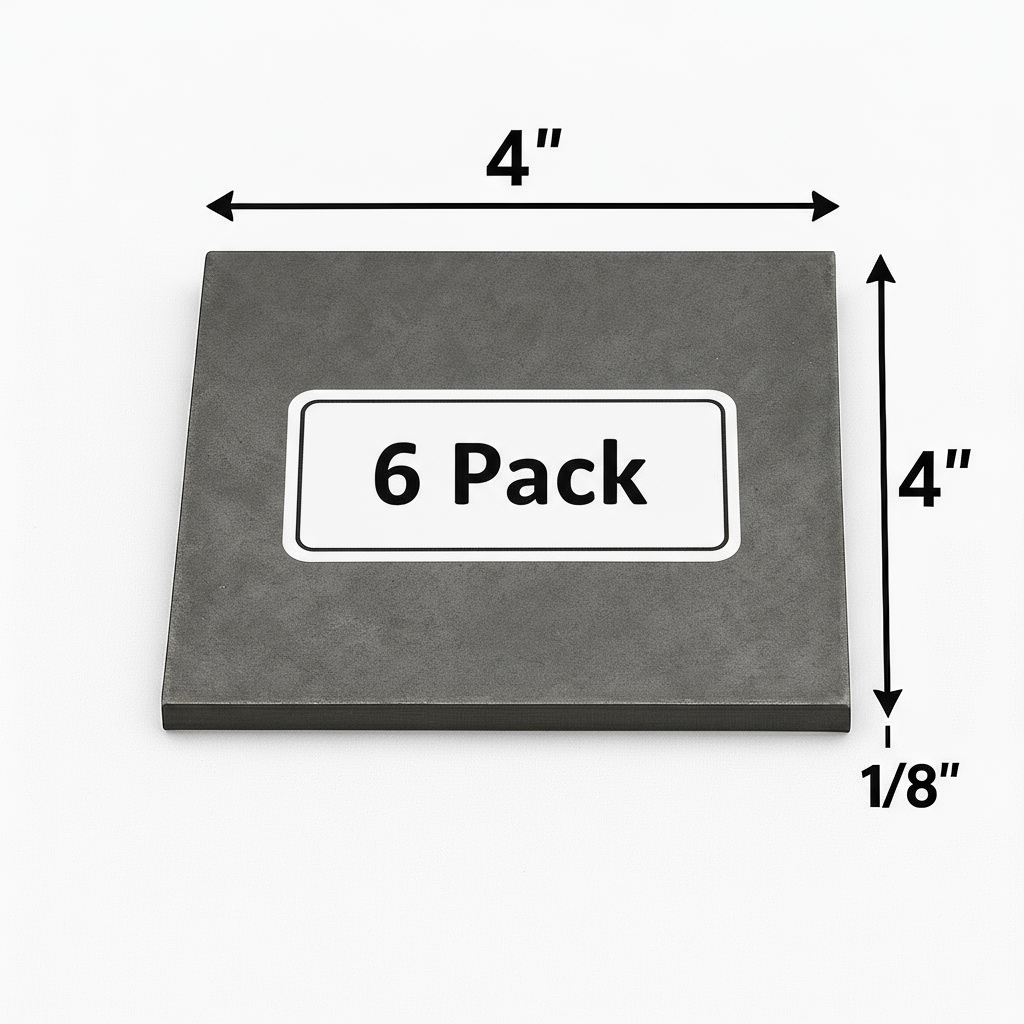 6 Pack of 4” x 4” x 1/8” steel shim plate Welding Coupons 