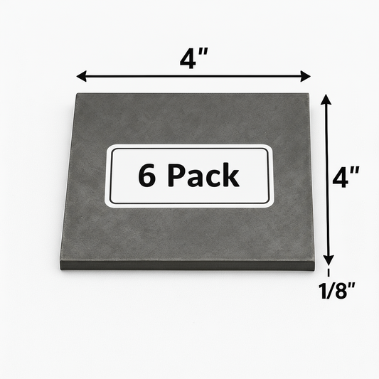 6 Pack of 4” x 4” x 1/8” steel shim plate Welding Coupons 