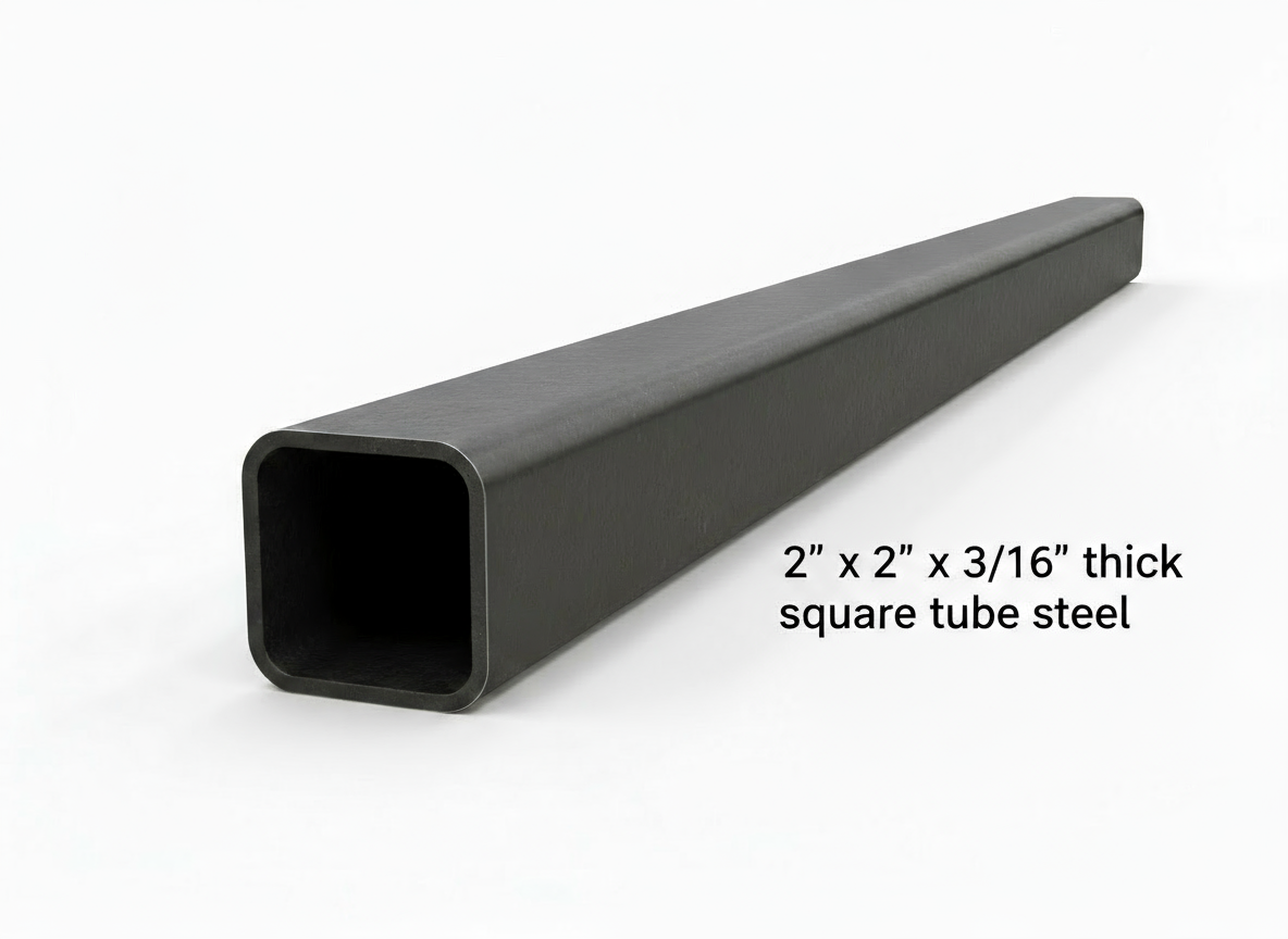 2.5” x 2.5” x 0.1875” Tube Steel - A500 Hot Rolled Carbon Steel Hollow Square Pipe - 2 1/2” x 2 1/2” x 3/16” HSS Structural Steel Tubing for Fabrication - Heavy Duty Square Metal Tube