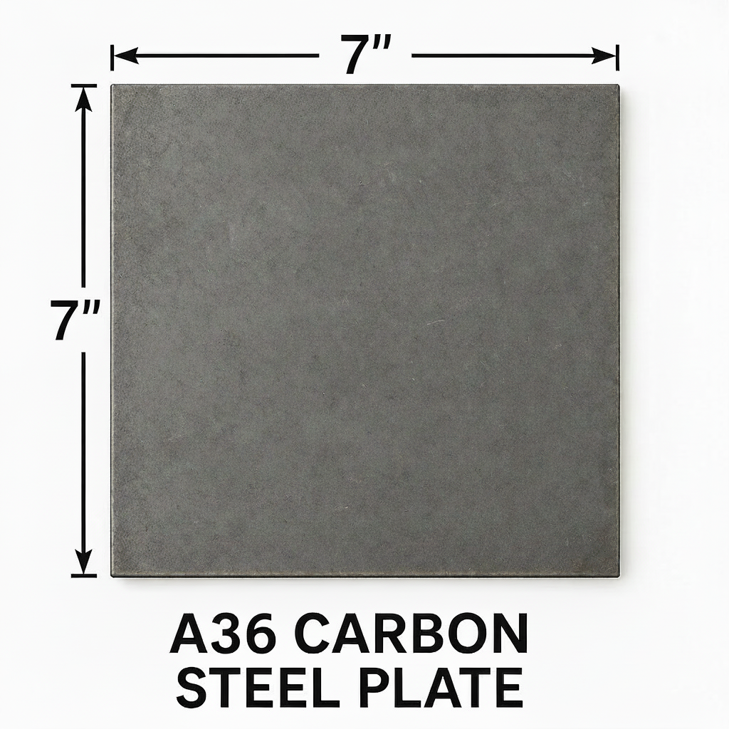 7” x 7” square carbon steel A36 hot rolled steel plate 