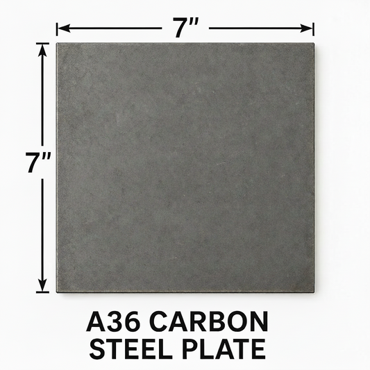7” x 7” square carbon steel A36 hot rolled steel plate 