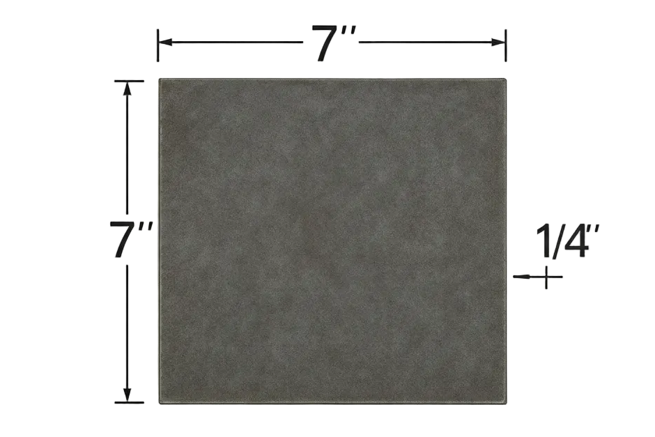 7” x 7” square steel plate 1/4” thick