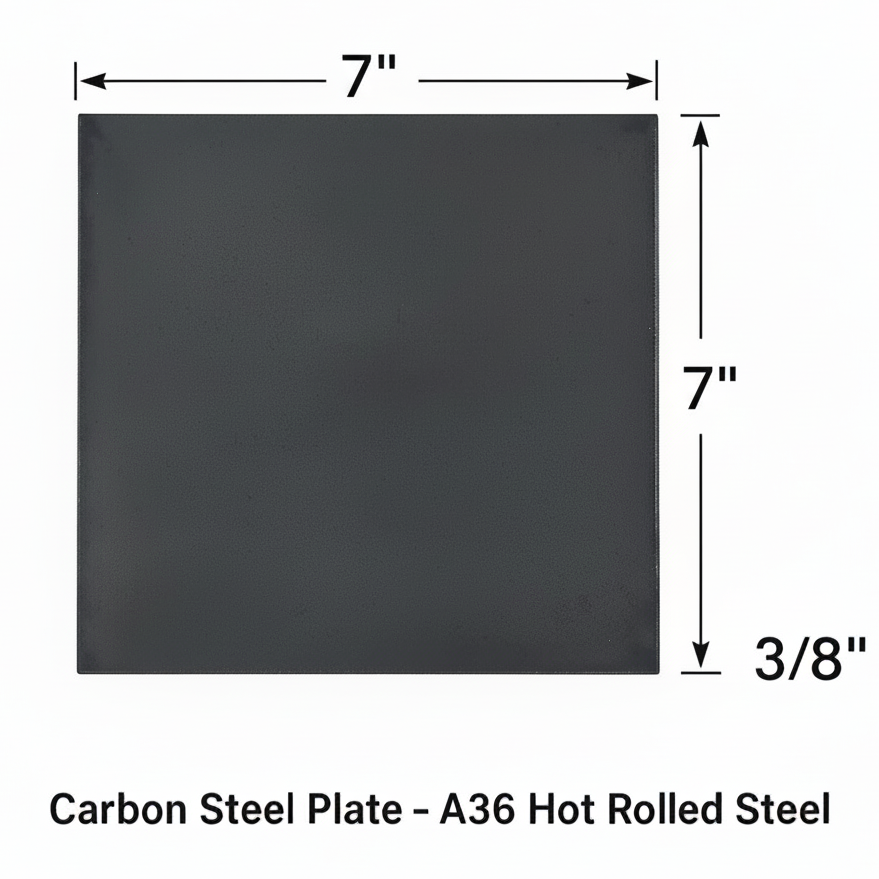 7” x 7”  square steel plate 3/8” thick