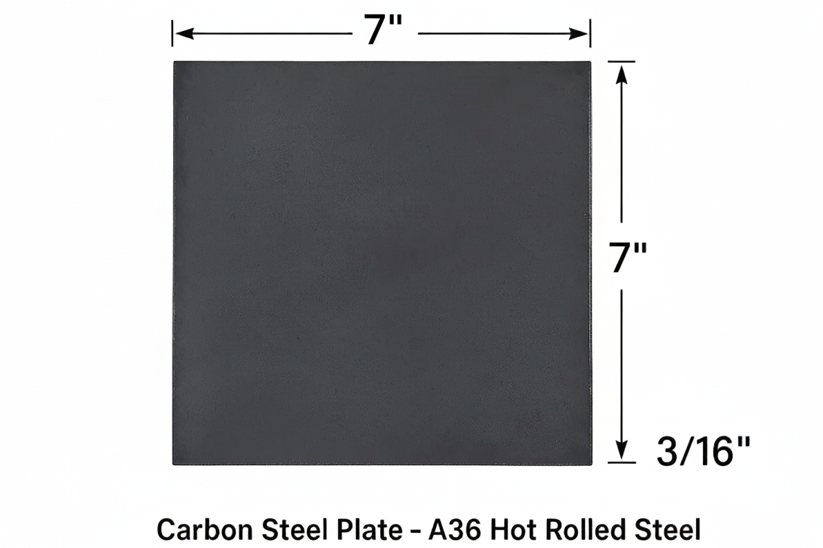 7” x 7” x 3/16” square steel plate