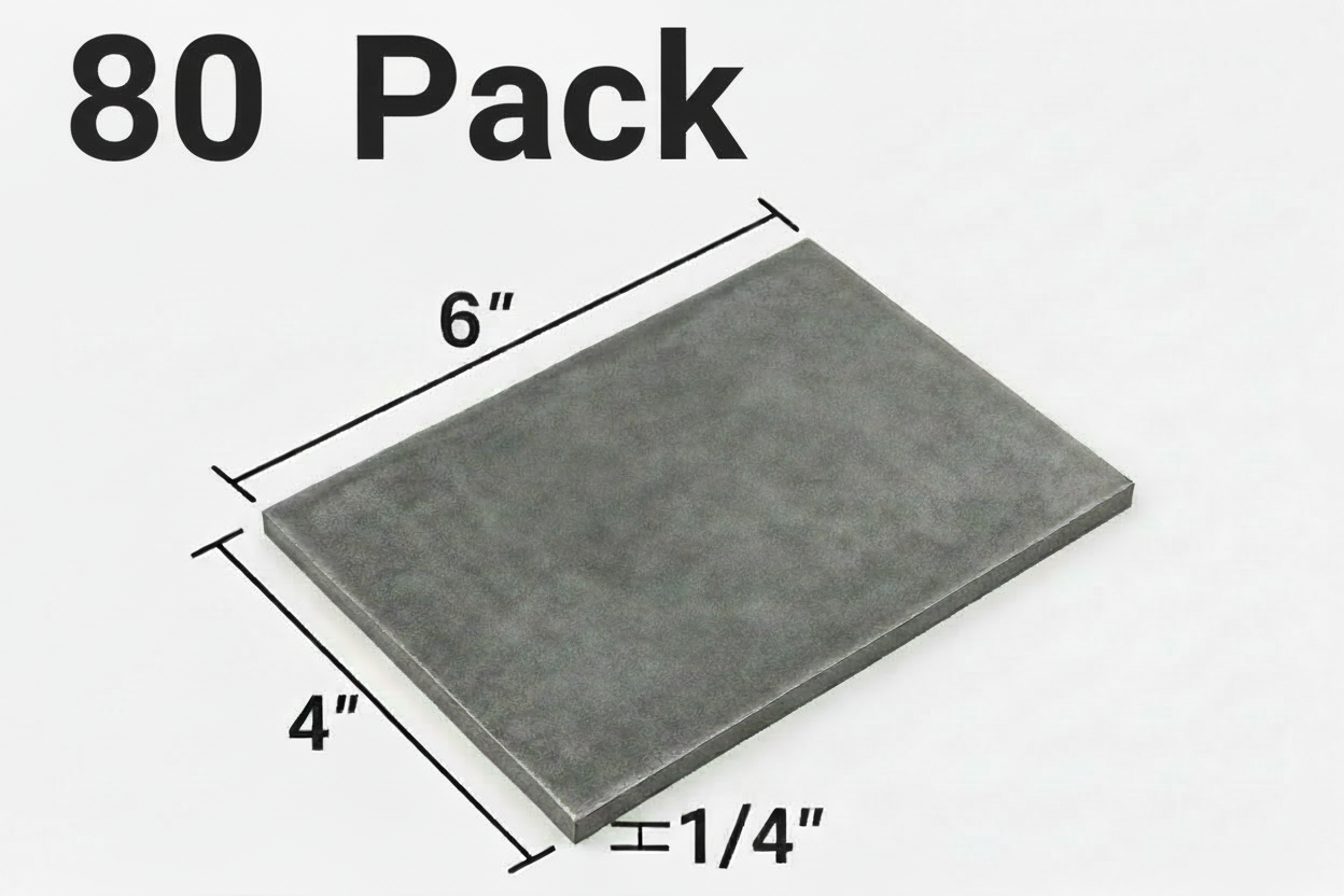80 piece pack of steel 4” x 6” x 1/4” plates for welding practice 