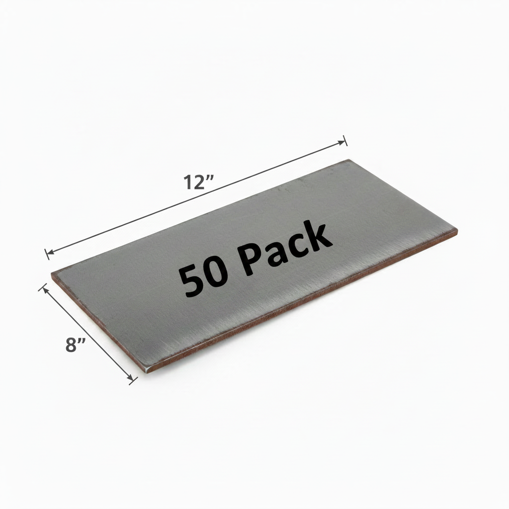 8” by 12” steel plate 50 pack