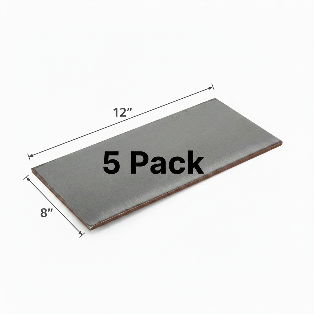 8” by 12” steel plate 5 pack