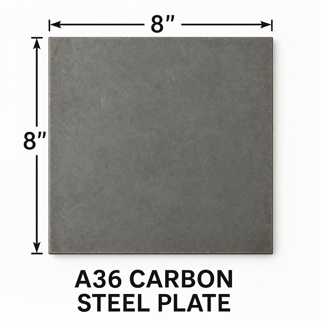 8” x 8” square carbon steel A36 hot rolled steel plate 