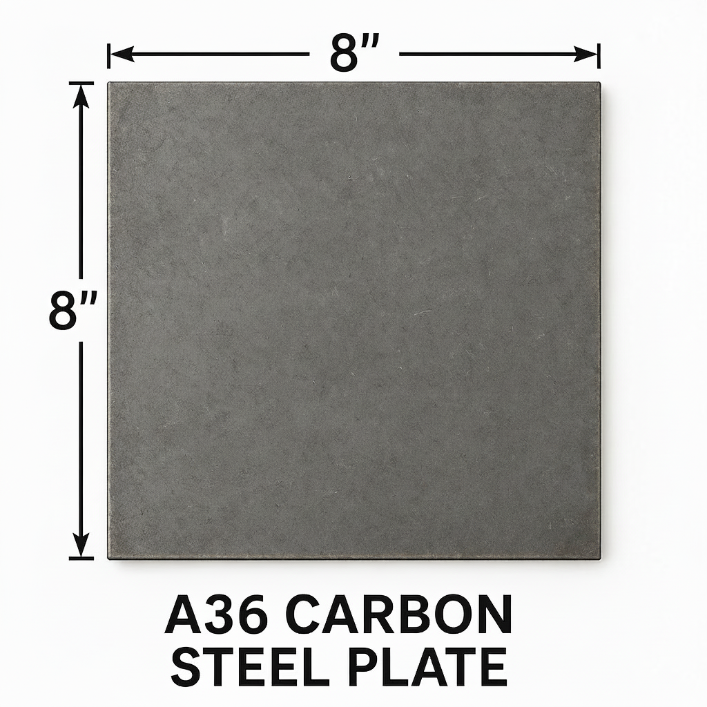 8” x 8” square carbon steel A36 hot rolled steel plate 