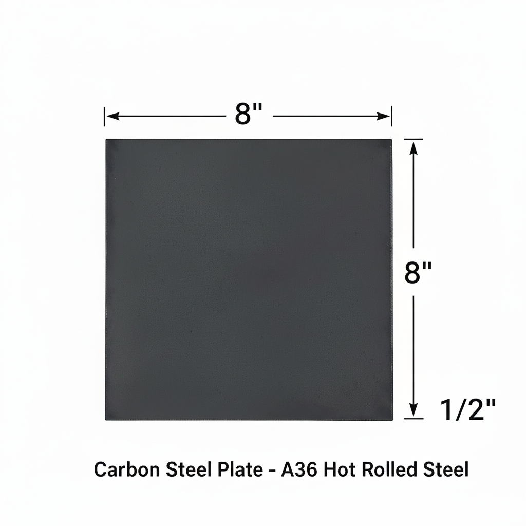8” x 8” square steel plate 1/2” thick 