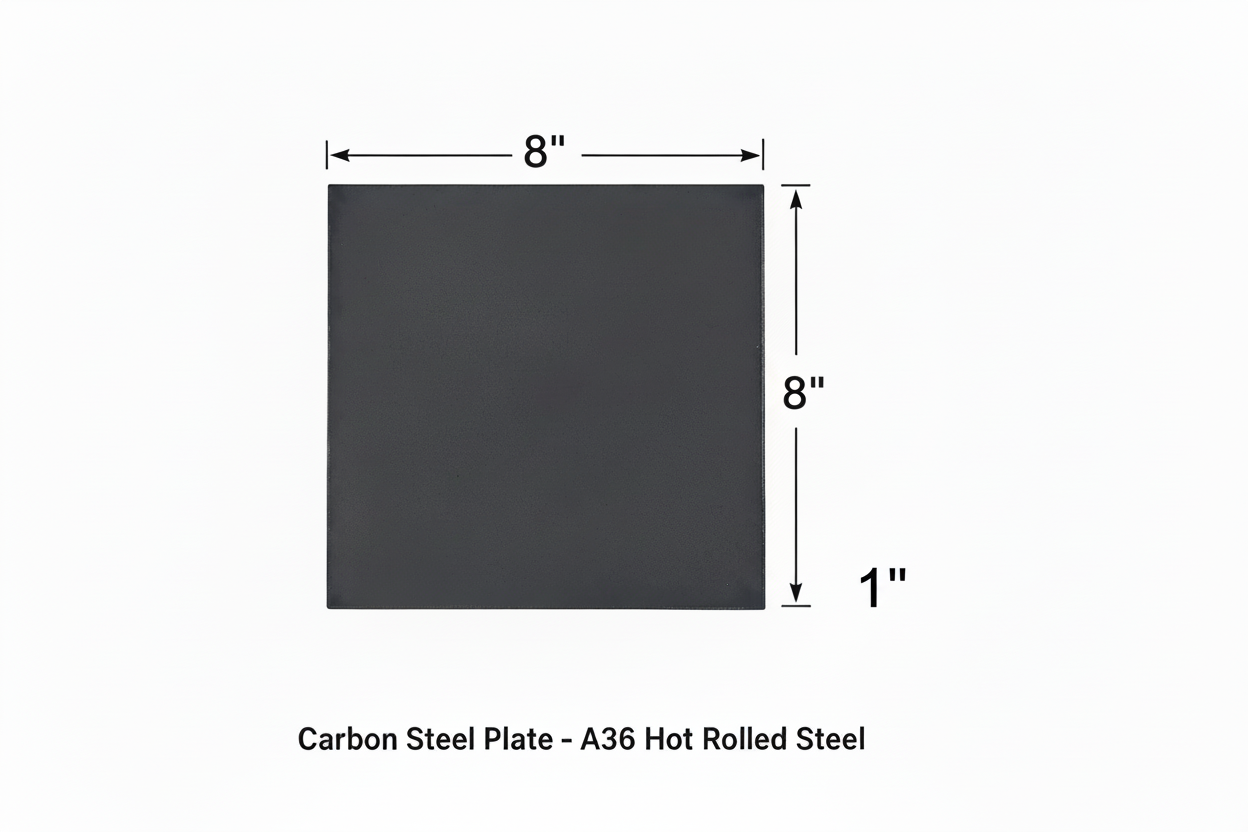 8” x 8” square steel plate 1” thick 
