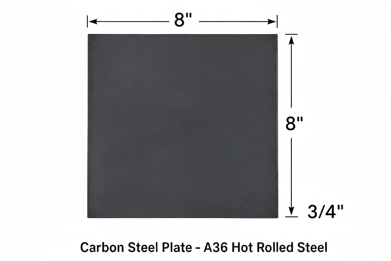 8” x 8” square steel plate 3/4” thick 