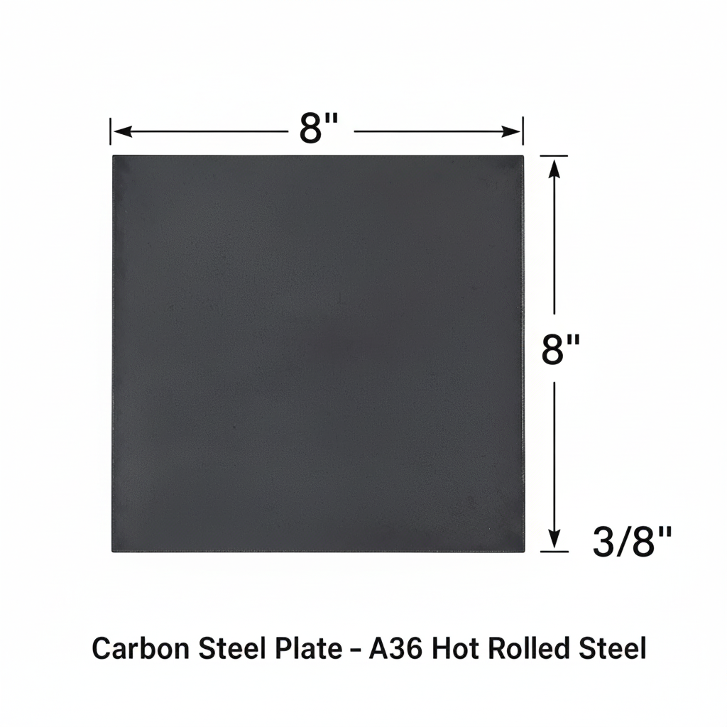 8” x 8” square steel plate 3/8” thick