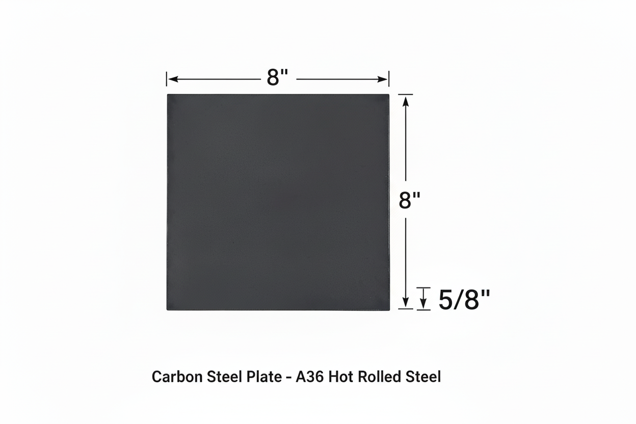 8” x 8” square steel plate 5/8” thick 