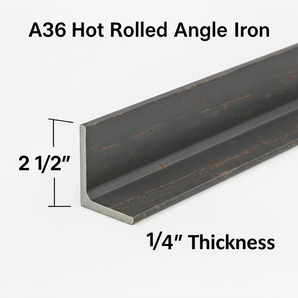 2 1/2” x 2 1/2” x 1/4” Steel angle Iron A36 Hot Rolled Angle Bracket 2.5” x 2.5” x 0.25” Metal Brace Trim Lintel